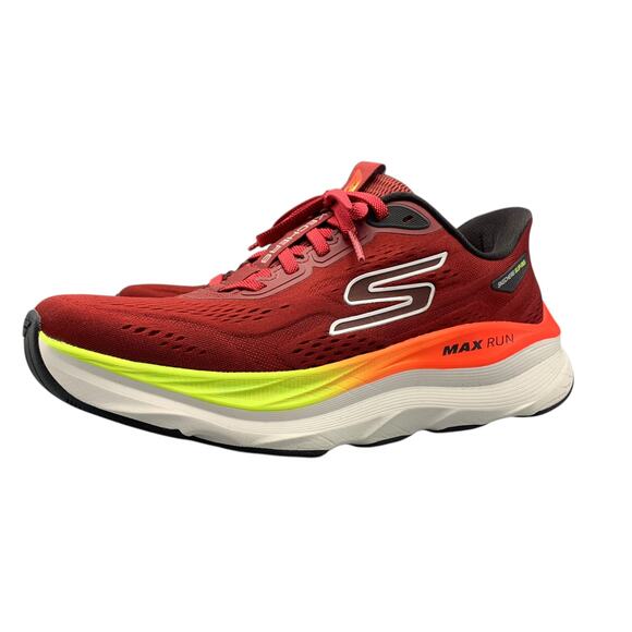 Skechers Max Run Slip In Shoes Size 9.5 Red M Strike 221000 Running Goodyear - Picture 1 of 9